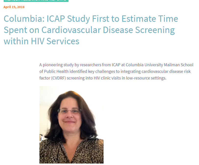 ASPPH Friday Letter: ICAP Study First to Estimate Time Spent on Cardiovascular Disease Screening within HIV Services