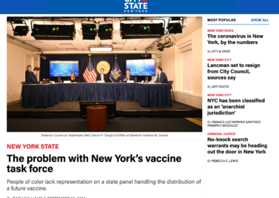 (City&StateNY) ICAP’s Wafaa El-Sadr comments on the Problem with New York’s Vaccine Task Force