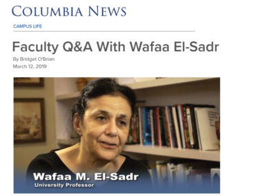 (Columbia News) Faculty Q&A with Wafaa El-Sadr