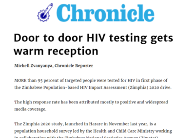 (Chronicle) ZIMPHIA Survey Testing Gets Warm Reception
