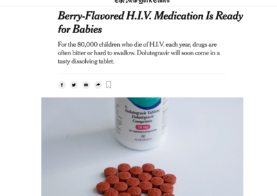 (TheNewYorkTimes) ICAP’s Elaine Abrams Comments on the New Berry-Flavored HIV Medication for Babies