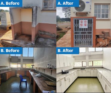 Before/After images of laboratory renovations