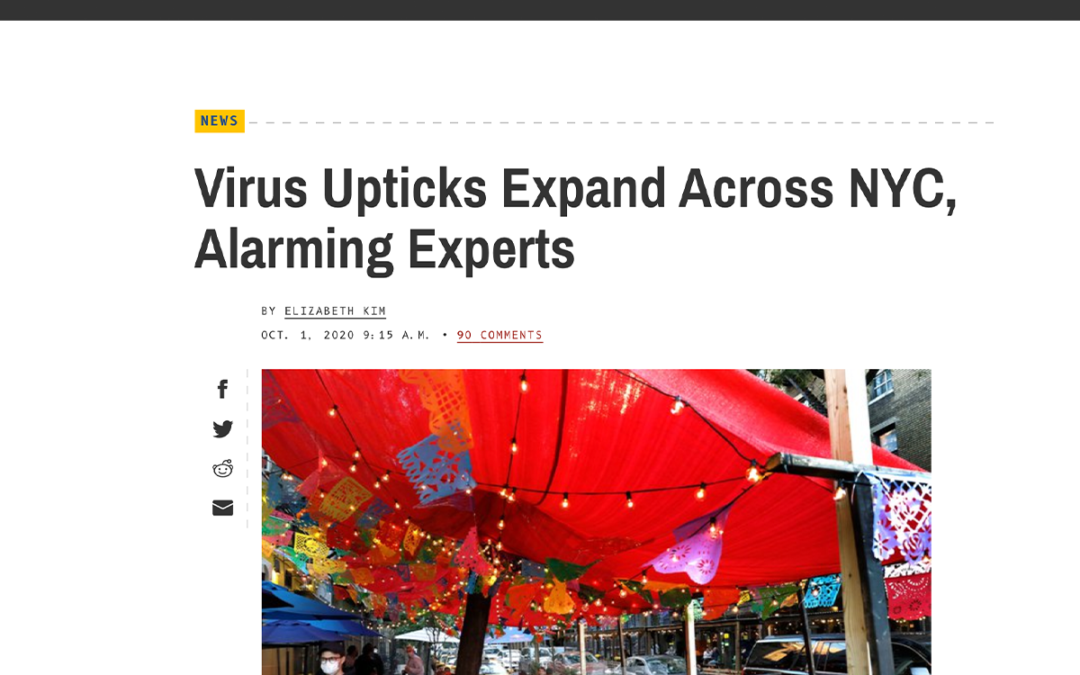 (Gothamist) ICAP’s Jessica Justman comments on the Virus Upticks Expanding Across NYC