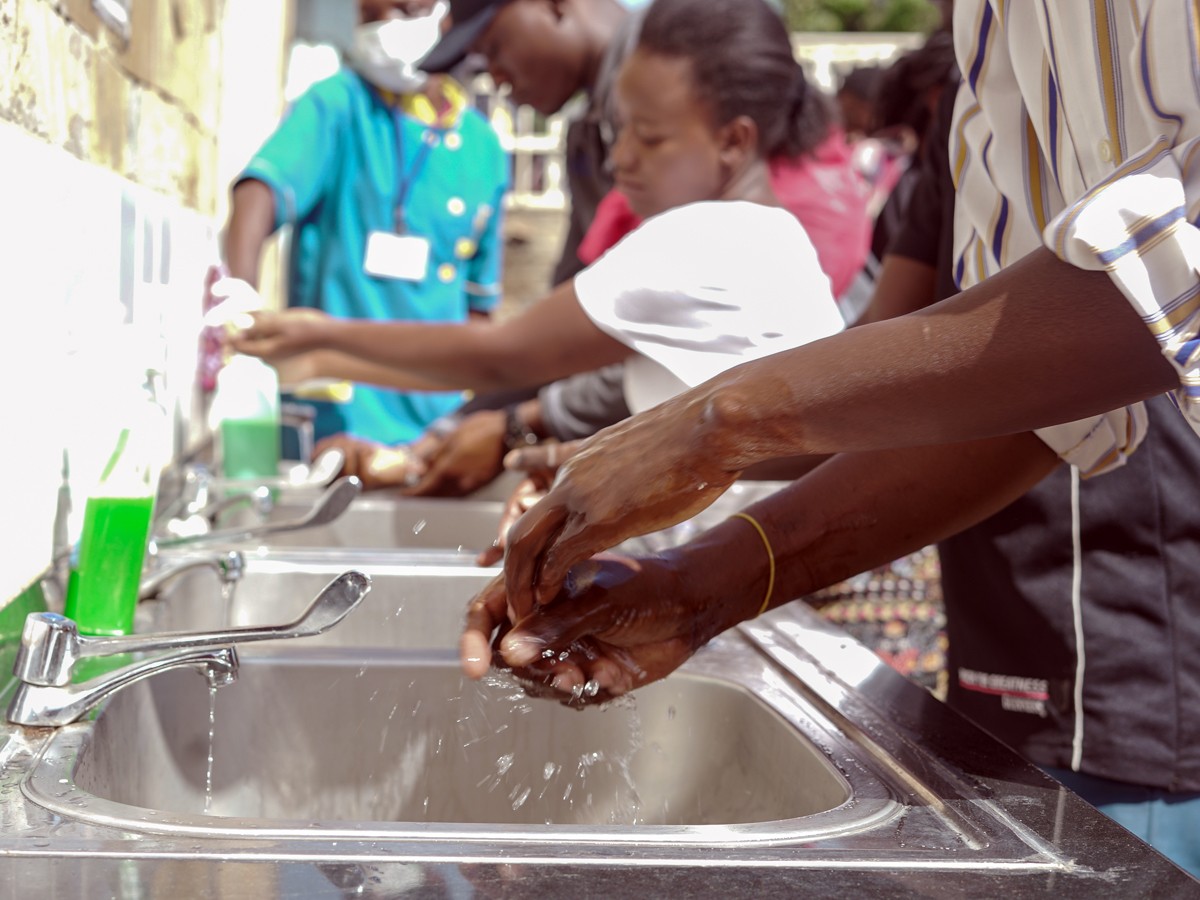 Handwashing station at a clinic in Kenya