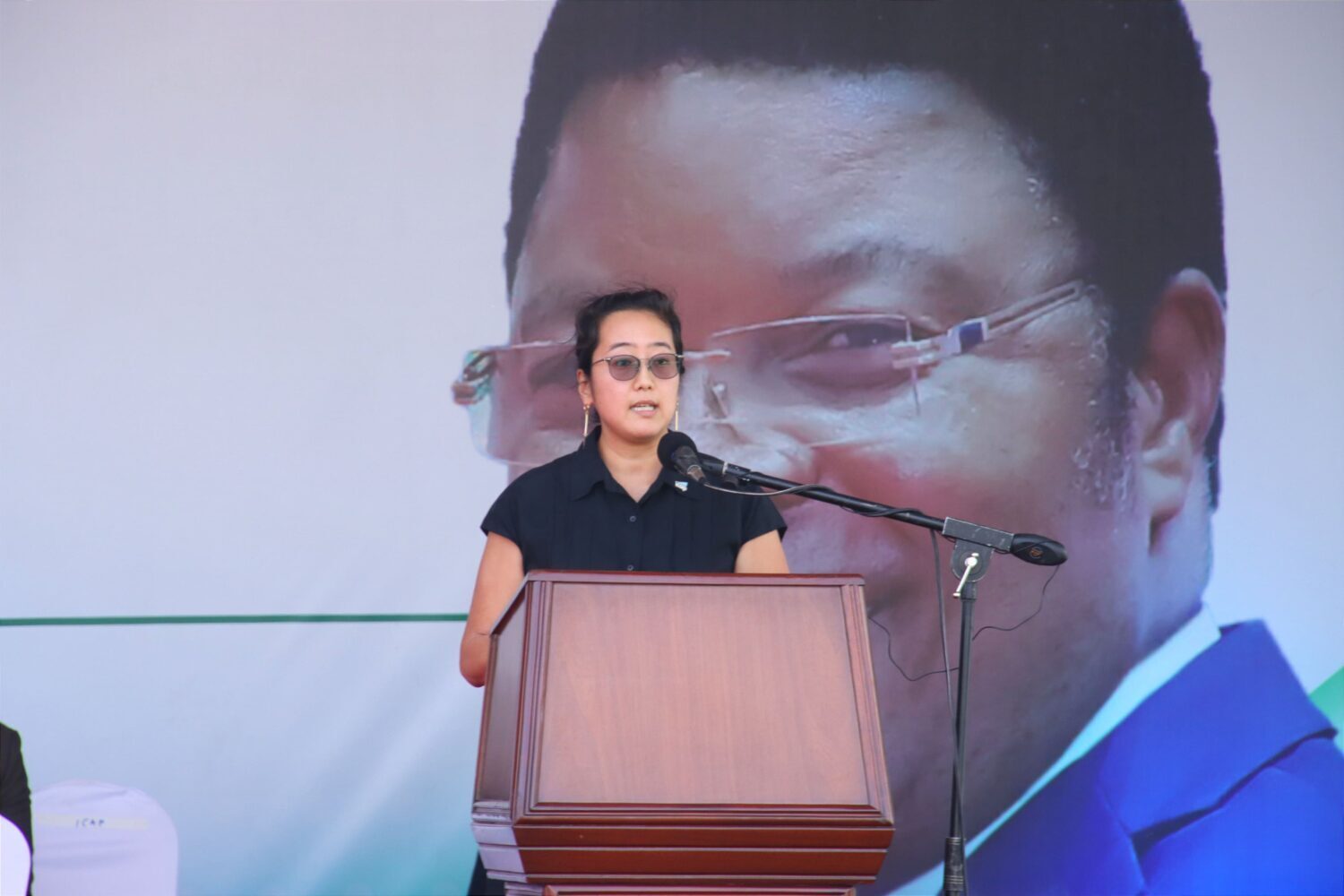 Haruka Maruyama, ICAP country director in Tazania, addresses the audience at World Drug Day in Mwanza, Tanzania on June 30, 2024.