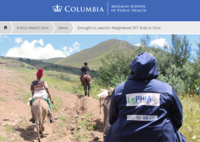 (Columbia Public Health) Drought in Lesotho heightened HIV risk in girls