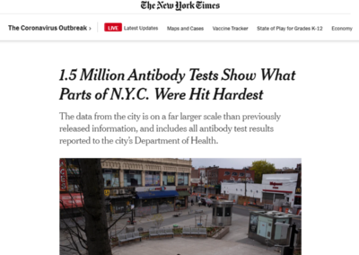 (NYT) Wafaa El-Sadr: New Data Shows the Magnitude of the COVID-19 Pandemic in NYC