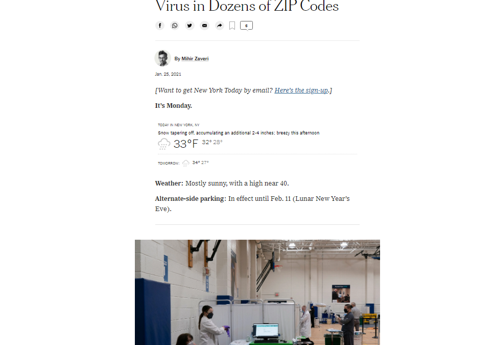 (New York Times) Wafaa El-Sadr Shares Concern on Continued Spread of Virus