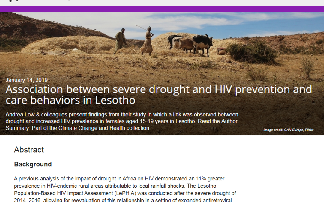 Association between severe drought and HIV prevention and care behaviors in Lesotho: A population-based survey 2016–2017
