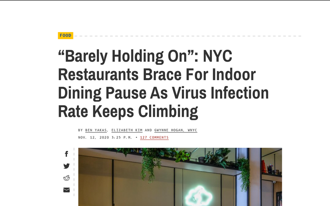 (Gothamist) ICAP’s Jessica Justman Comments on Indoor Dining as COVID-19 Rates Rise in New York City