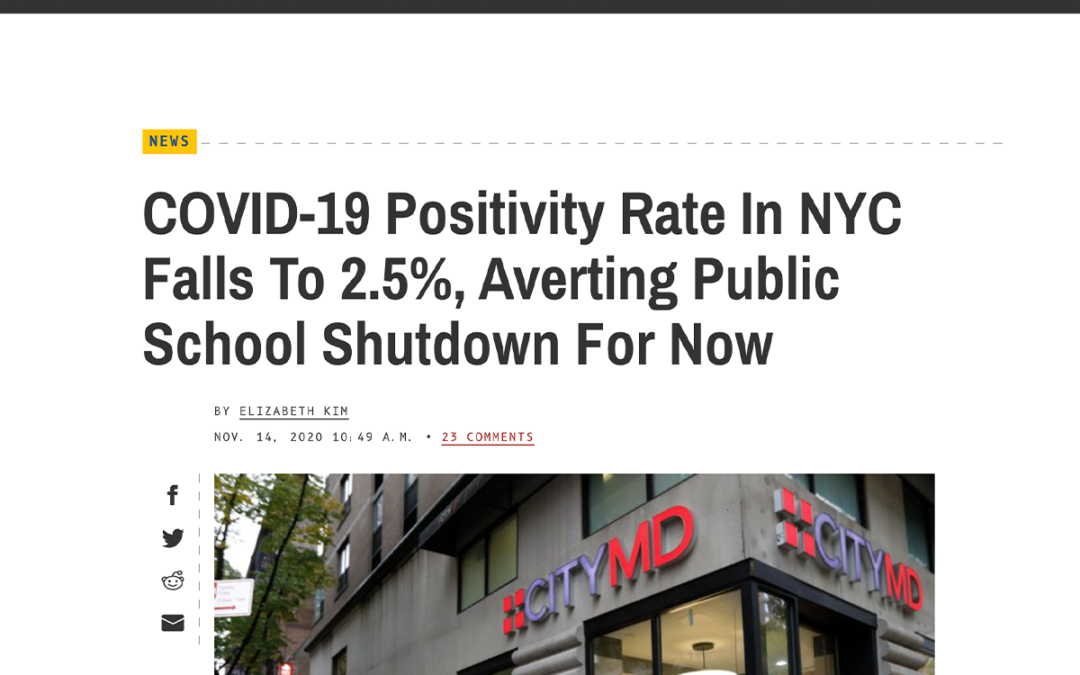(Gothamist) ICAP’s Wafaa El-Sadr Comments on Averting Another Public School Shutdown Due to the  Decline of Positive COVID-19 Rates in New York City