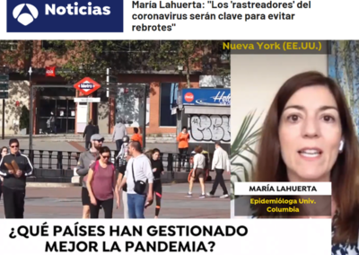 (Antena 3) María Lahuerta: “Coronavirus ‘trackers’ will be key to preventing outbreaks”