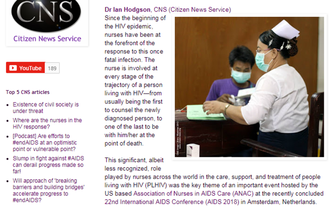 (Citizen News Service) Where are the nurses in the HIV response?