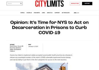 (City Limits) Opinion: It’s Time for New York to Protect its Incarcerated People from COVID-19