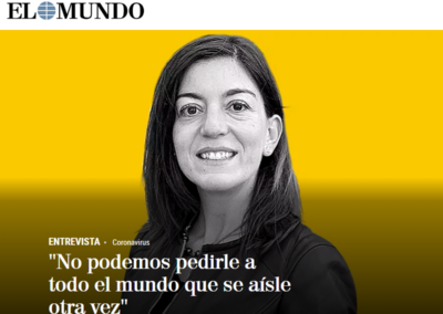 (El Mundo) María Lahuerta: Testing and Data are Essential to COVID-19 Response