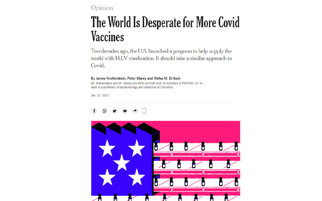 (New York Times) Opinion: Public Health Successes From the AIDS Response Can Help the U.S. Better Respond to the COVID-19 Crisis