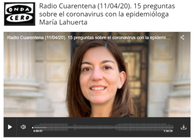 (Ondacero) María Lahuerta Answers Questions about COVID-19
