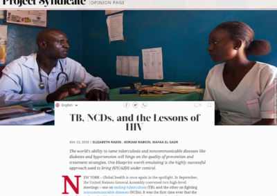(Project Syndicate) TB, NCDs, and the Lessons of HIV