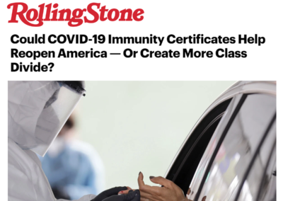 (Rolling Stone) Jessica Justman on COVID-19 Immunity