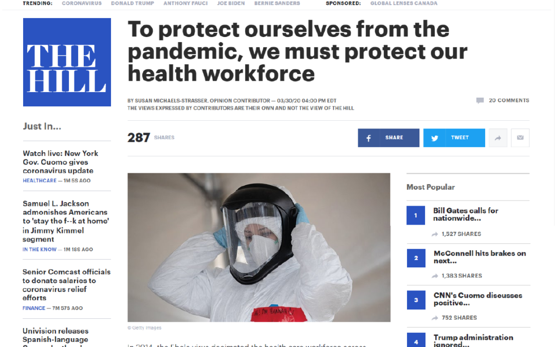 (The Hill) Susan Michaels-Strasser on Protecting our Frontline Health Workers during COVID-19