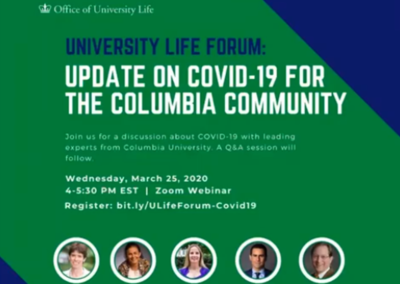 March 25 University Life COVID-19 Panel with Wafaa El-Sadr